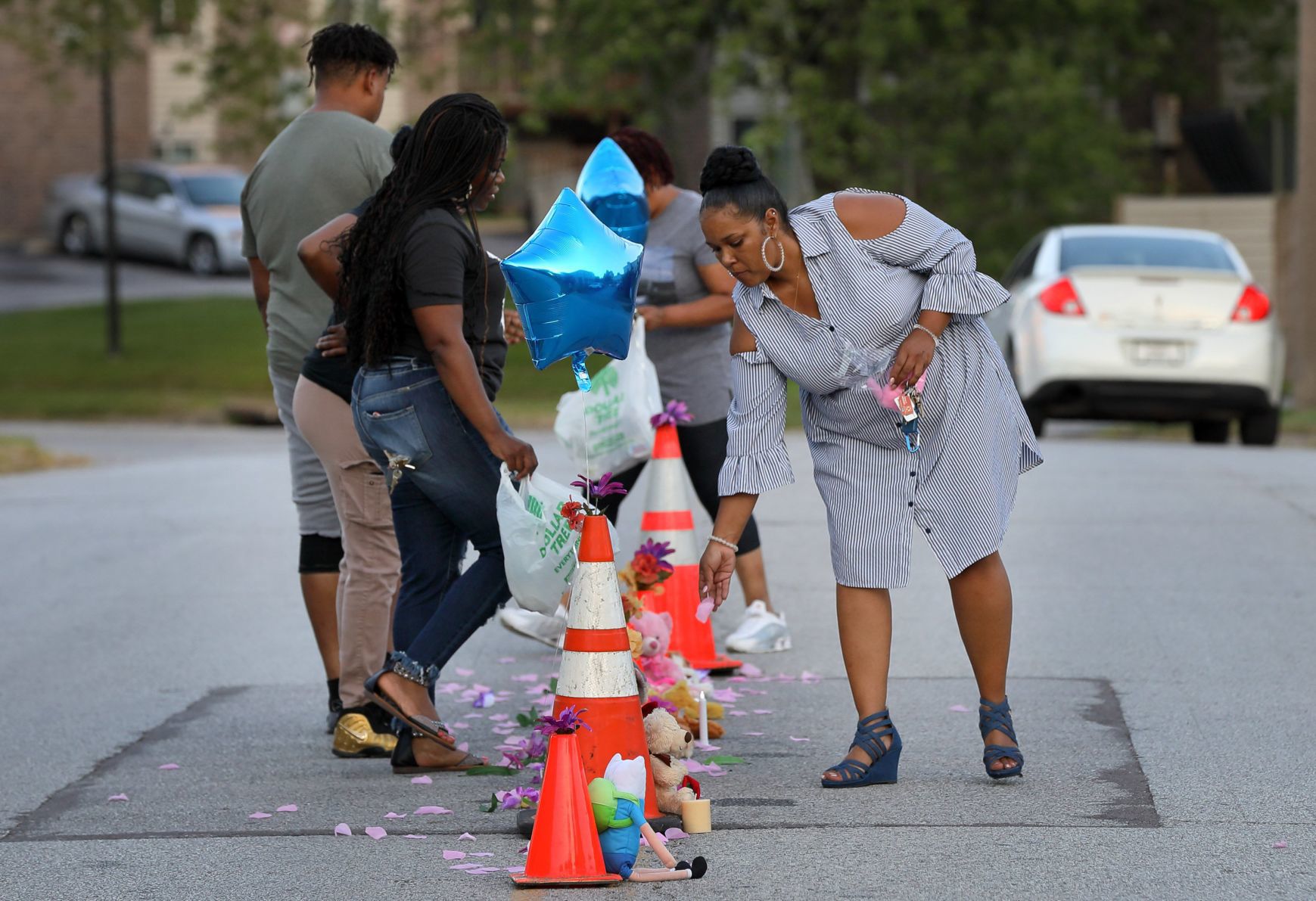 Memorial to Michael Brown rebuilt on Canfield Drive in Ferguson